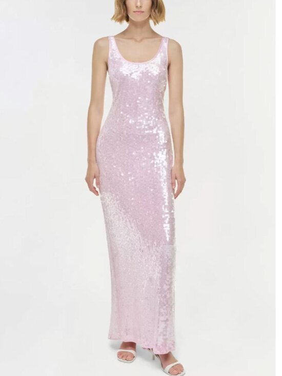 Jonathan Simkhai Dresses & Skirts - Simkhai Bex Tank Maxi Dress Gown Tulip Pink 00/10 Sequin Gown Cocktail Party
